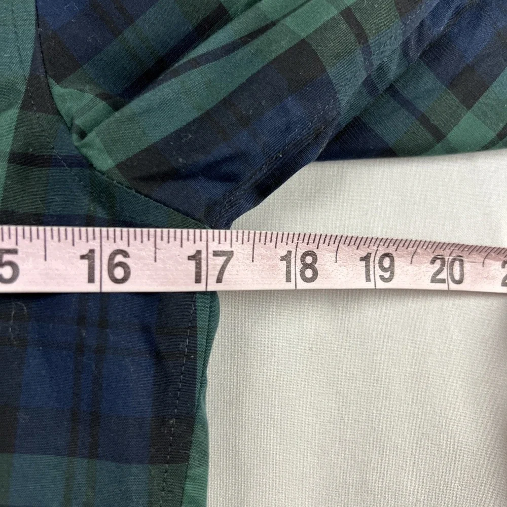 Talbots Non Iron Button Up Blouse Women 4p Petite Blackwatch Tartan Plaid Preppy - Picture 9 of 11
